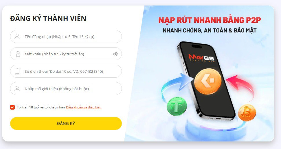 Review May88 - Nhà Cái Được Tuyến Được Yêu Thích Nhất 2024 5 Quy trình đăng ký nhanh gọn lẹ