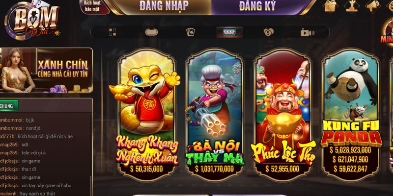 BOMWIN – Trải Nghiệm Cá Cược Trực Tuyến Đỉnh Cao 2025 3 Slot game có tỷ lệ trả thưởng cực cao